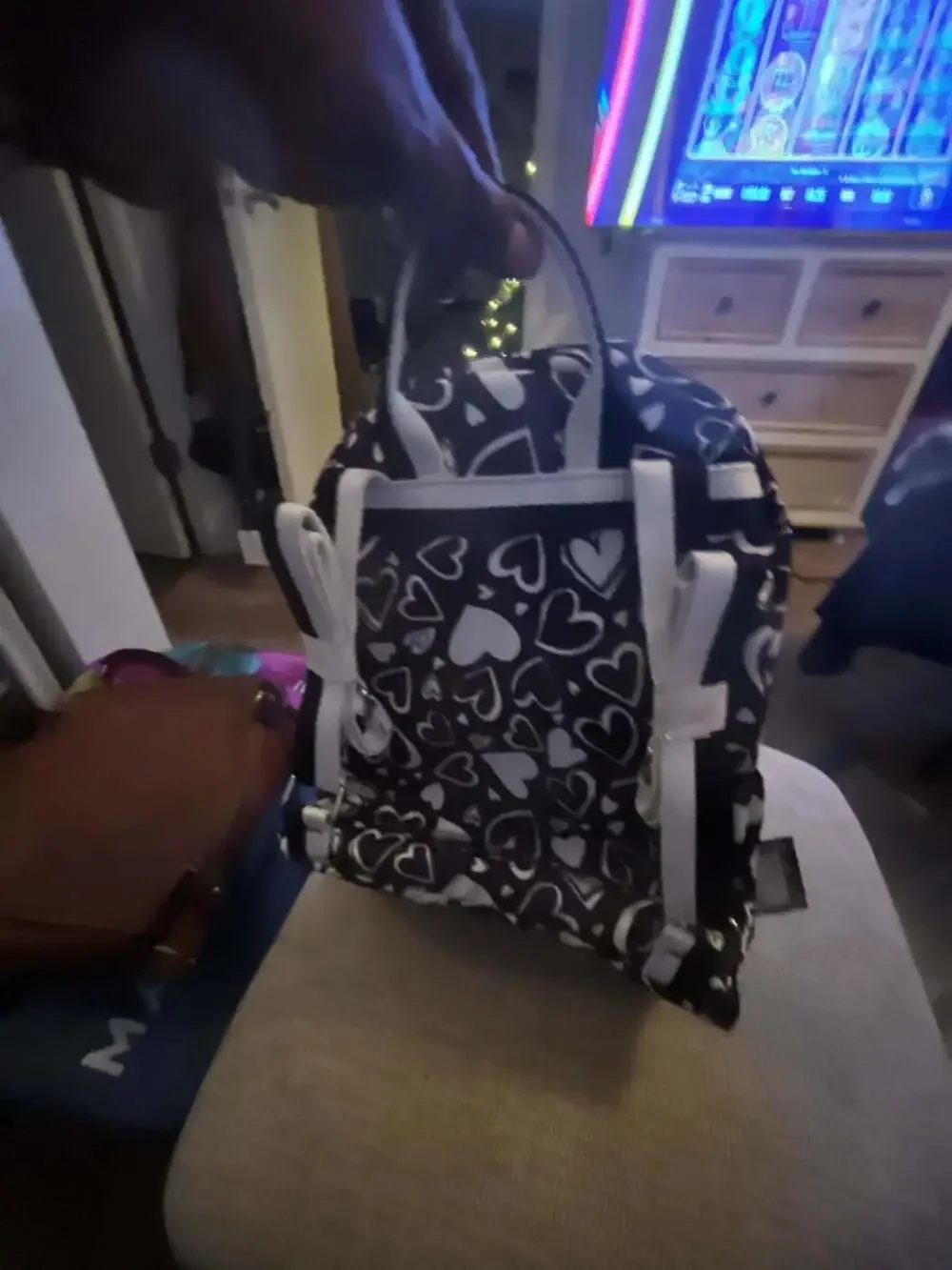 Brighton Endless Love Backpack Black White Hearts New with Tags_3
